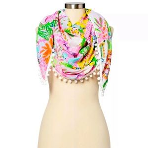 Target x Lilly Pulitzer Nosey Posie Pom Pom scarf